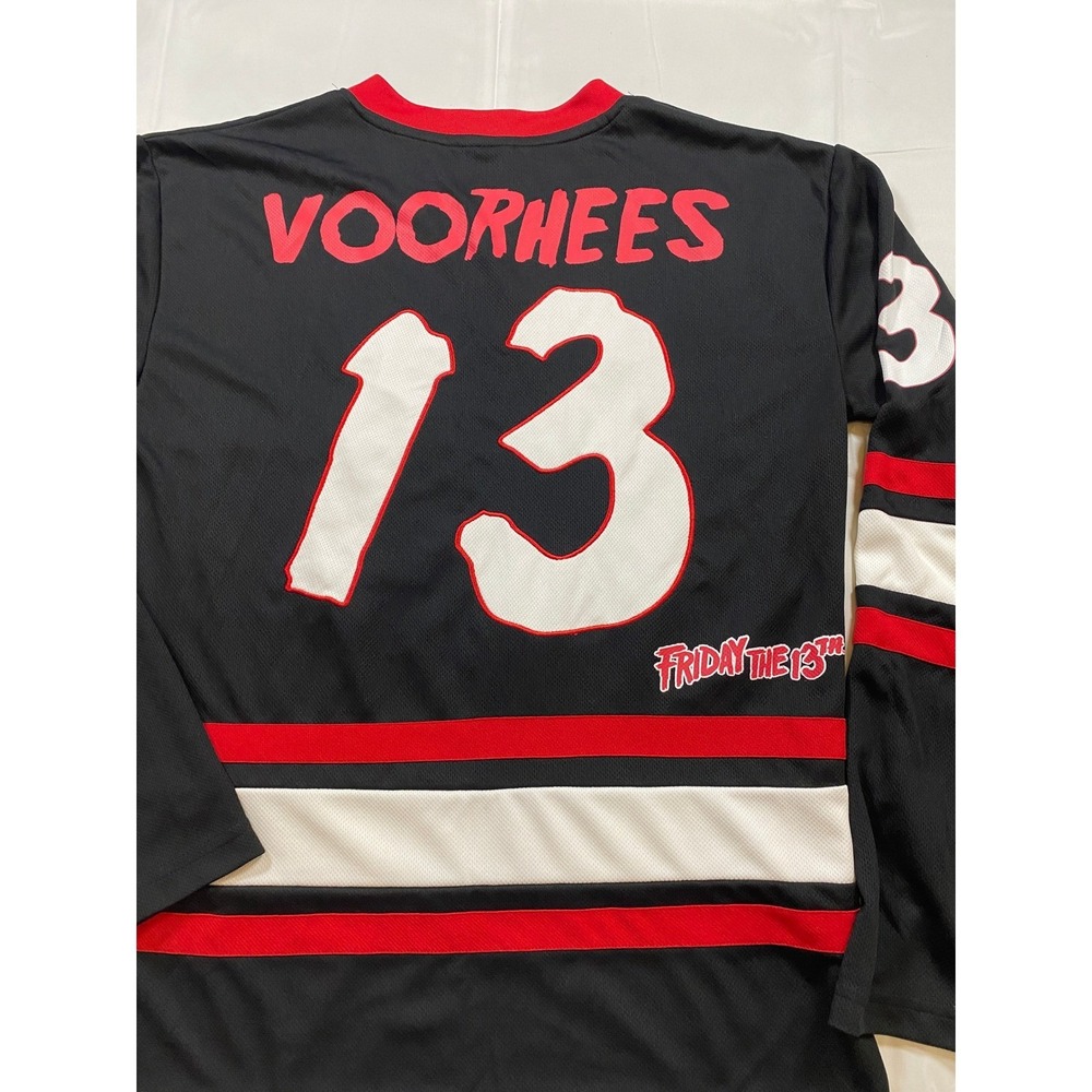 Friday the‎ 13th Jason Voorhees Hockey Jersey Black Red White Size S P - Picture 5 of 13